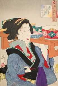 Looking Weighed Down; The Manner of a Waitress at Fukagawa in the Tenpō Era