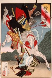 Sagami Jirō and Taira no Masakado Attacking an Opponent on Horseback