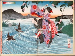 The Demon Omatsu Kills Shirōsaburō in the Ford