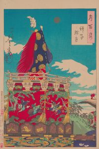 Dawn moon of the Shinto rites