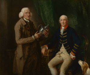 Portrait of William Anne Hollis, 4th Earl of Essex, Presenting a Cup to Thomas Clutterbuck of Watfor…