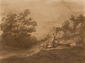 Figures Resting In A Woodland Landscape