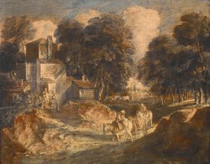 Wooded Landscape with Mounted Peasants