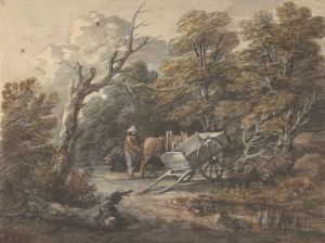 Woodland Scene with a Peasant, a Horse, and a Cart