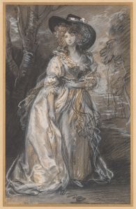 Lady Walking in a Garden