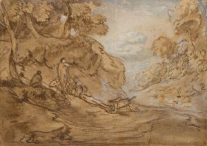 Landscape with Group of Figures Resting on a Hillside