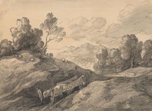 Landscape with Horse and Cart Descending a Hill