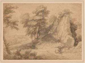 Rocky Wooded Landscape with Figures