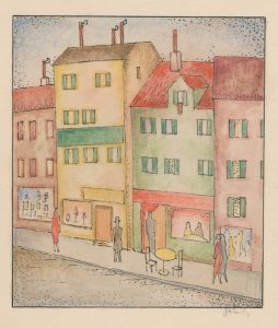 Street with a pastry shop