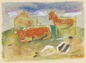 Herder with Cows