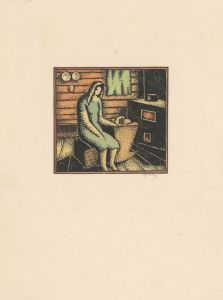Woman beside Baby’s Cradle