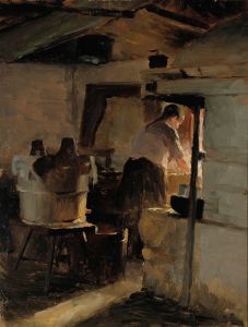 At the stove