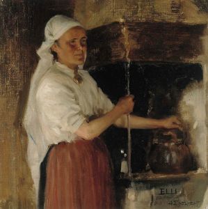 Elli Jäppinen at the Stove, study
