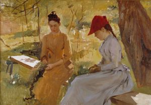 The Artist’s Sisters Annie and Berta Binding Garlands