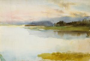 Seashore in the Evening ; Landscape, Evening