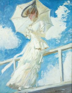 Portrait Of Mrs Helleu With An Umbrella