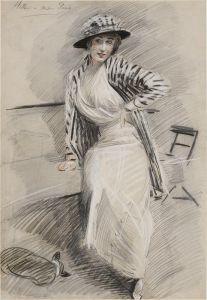 Madame Paris assise sur une banquette