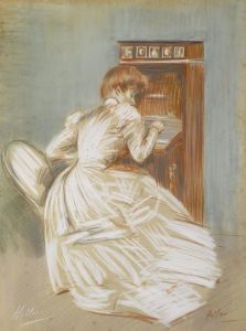 Madame Helleu à son secrétaire