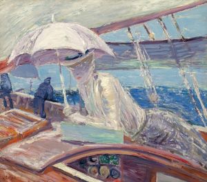 Madame Helleu aboard the yacht ‘Bird’