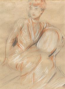 A lady seated on a chair