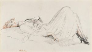 Jeune femme allongée