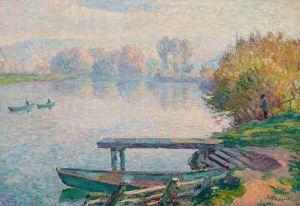 L’étang de Saint-Pierre, pêcheur et barques