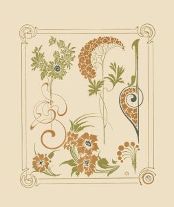 Abstract design based on flowers and arabesques.