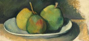 Poires dans une assiette blanche