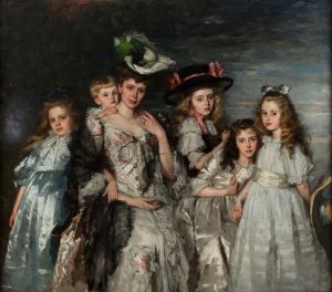 Portrait of Mrs. A.G.M. van Ogtrop-Hanlo  and her five children