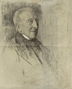 Portret van een oude heer, naar rechts