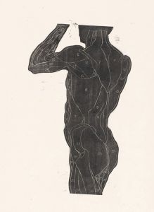 Anatomische studie van de rug- en bilspieren van een man in silhouet