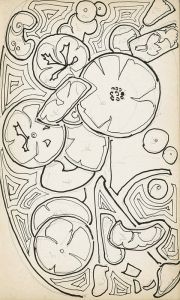 Ornament met bloemen en bladeren