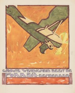 Ontwerp voor reclame voor de `Fokker-Eendekker’