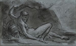 Jeune femme nue allongée