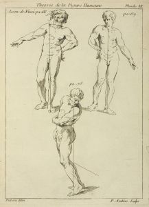 Three studies of male figures