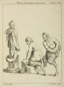Two satyrs, and the head of a satyr