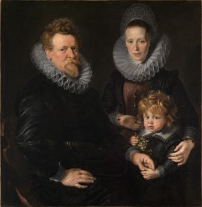 Portrait of the Brussels goldsmith Robert Staes, his wife Anna and their son Albert