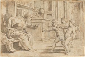 Putti Testing a Man’s Perception of Depth