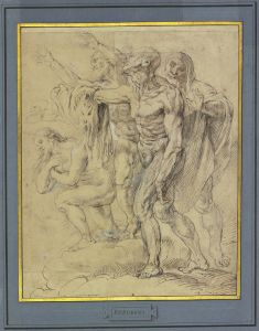 Eva, Maria Magdalena, der Heilige Bartholomäus und ein weiterer für ein Jüngstes Gericht