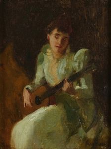 Lady Playing Guitar