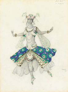 Costume Design For Tamara Karsavina As La Fiancée In Le Dieu Bleu