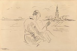 Woman Sewing before Amersfoort