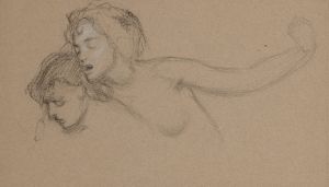 Female nude study for ‘The Lament for Icarus’.