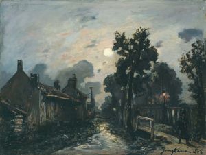 Une rue à Delft, le soir