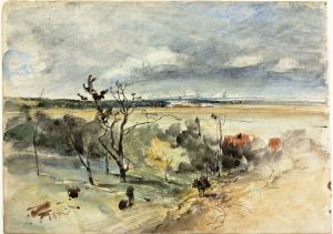 Landscape with Man on a Donkey