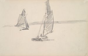 Two Sailboats on Calm Water