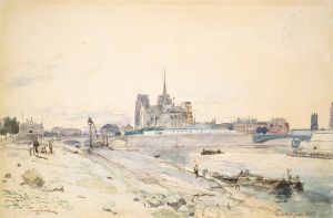 Notre Dame of Paris seen from the Quai de la Tournelle