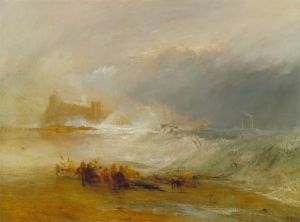 Wreckers — Coast of Northumberland, with a Steam-Boat Assisting a Ship off Shore