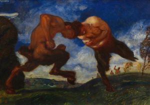 Kämpfende Faune