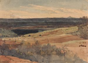 Rolling Fields, Mountains in Distance